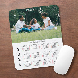 Mousepad Seu Calendário 2026 com Foto e Nome