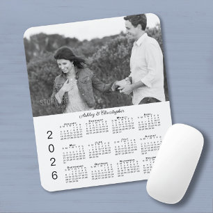 Mousepad Seu Calendário Personalizado de 2026 com Nomes e F