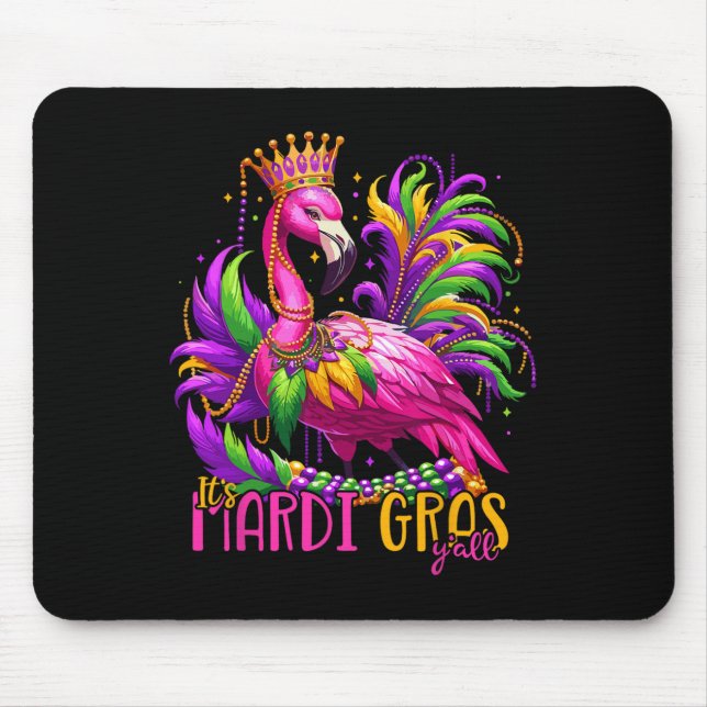 Mousepad Seu Carnaval de Mardi Gras Flamingo Fantasia Garot (Frente)