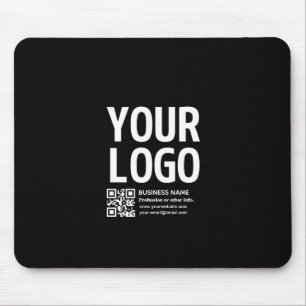 Mousepad Seu logotipo com código QR e texto editáveis