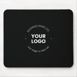 Mousepad Seu logotipo comercial e texto editável Preto e