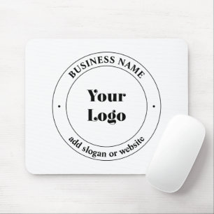Mousepad Seu logotipo comercial & texto promocional Branc