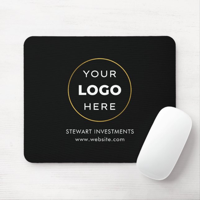 Mousepad Seu logotipo corporativo preto (Com mouse)