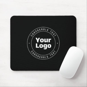 Mousepad Seu logotipo e modelo de texto editável Preto e