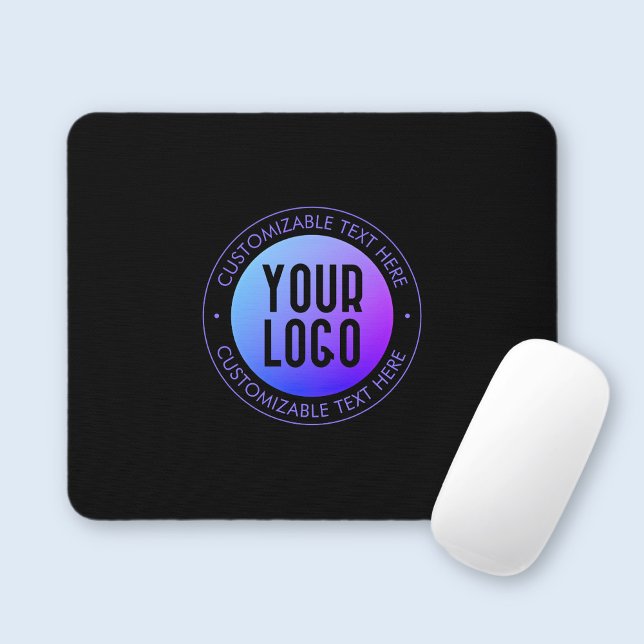 Mousepad Seu logotipo e moderna gradação de madeira azul e  (Criador carregado)