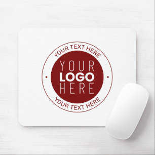Mousepad Seu Logotipo e Texto Personalizável Vermelho Esc