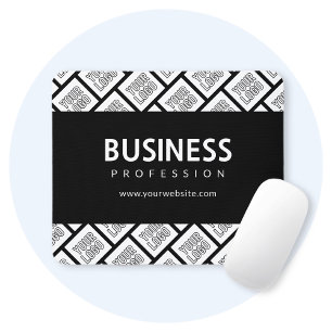 Mousepad Seu logotipo em padrão quadriculado e nome comerci