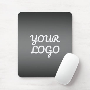 Mousepad Seu logotipo & Moderno Ombre Simples Cinza Escur