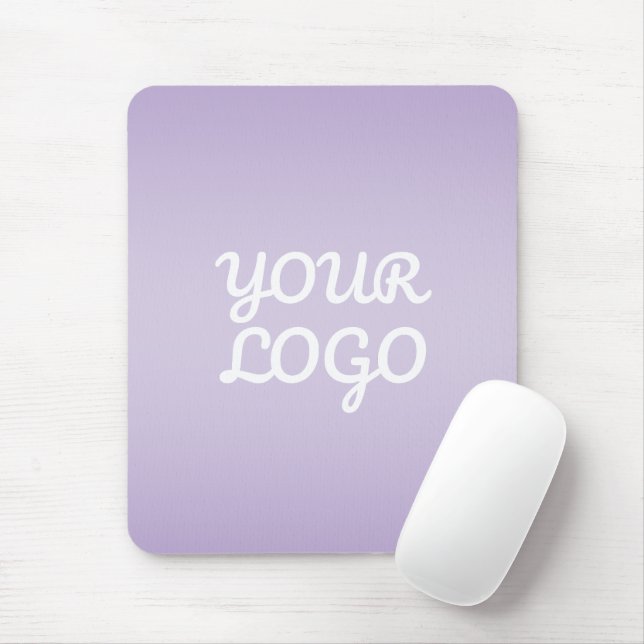 Mousepad Seu Logotipo & Moderno Ombre Simples | Lavanda (Com mouse)