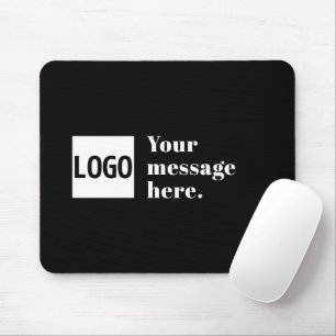 Mousepad Seu logotipo ou imagem carregada e texto retrô edi