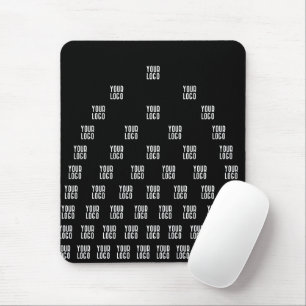 Mousepad Seu logotipo padrão de arco único Preto (editáve
