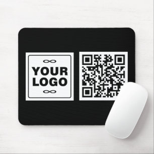 Mousepad Seu Logotipo - Quadrado - Fundo BRANCO + código QR