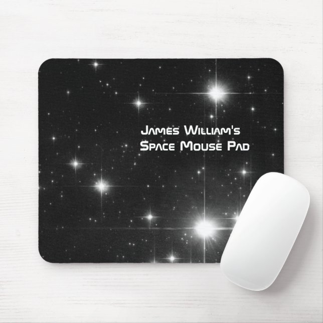 Mousepad Seu nome com estrelas em espaço profundo (Com mouse)