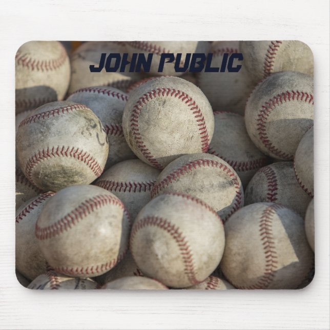 Mousepad Seu nome é Trabalho de arte de Baseball Personaliz (Frente)