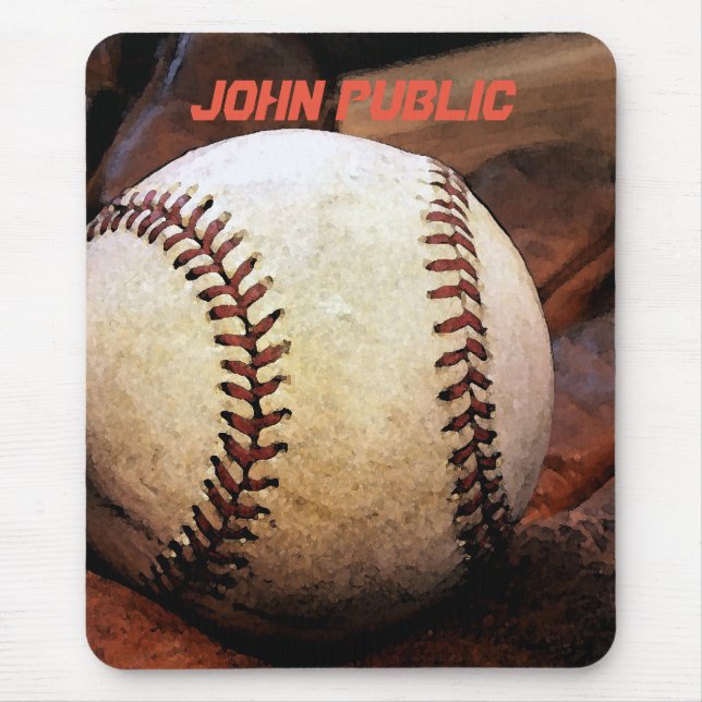 Mousepad Seu nome é Trabalho de arte de Baseball Personaliz (Frente)
