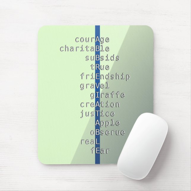 Mousepad Seu nome ou mensagem com palavras cruzadas? Verde (Com mouse)