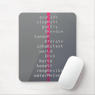 Mousepad Seu nome ou mensagem com quebra-cabeça de palavra