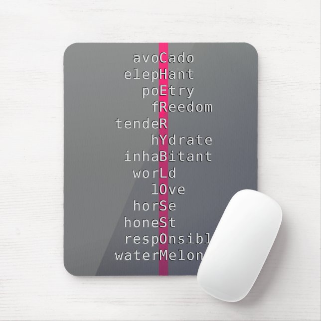 Mousepad Seu nome ou mensagem com quebra-cabeça de palavras (Com mouse)