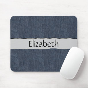Mousepad Seu Nome - Tecido de Denim Lavado (Twill Textile)