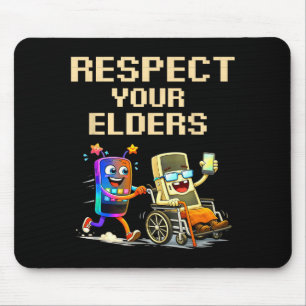Mousepad Seu Respeito Engraçado pelos Anciãos Retro Jogos G