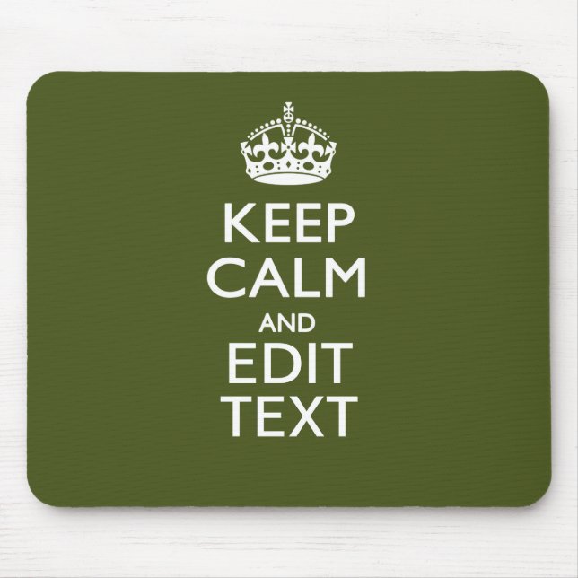Mousepad Seu Texto Fique Calmo E Em Decoração Verde (Frente)