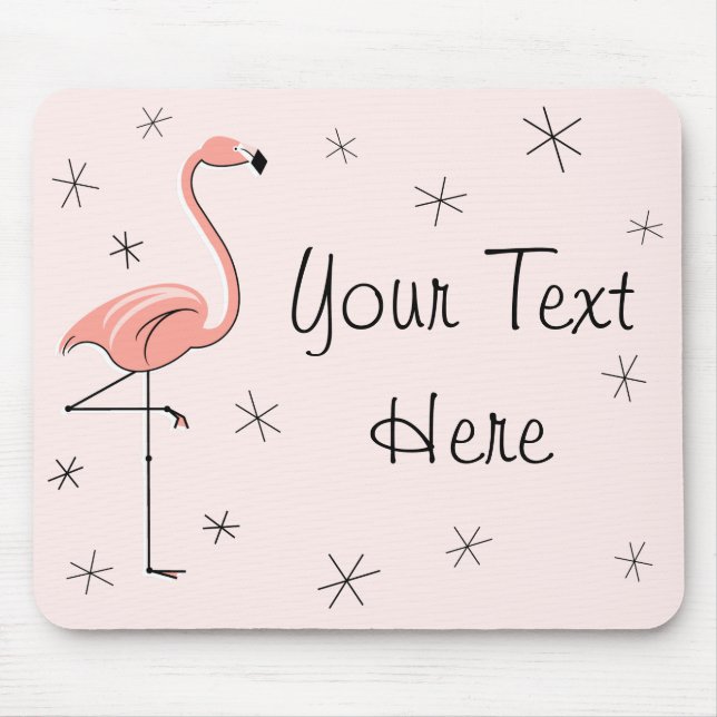 Mousepad "Seu Texto" Rosa Flamingo (Frente)