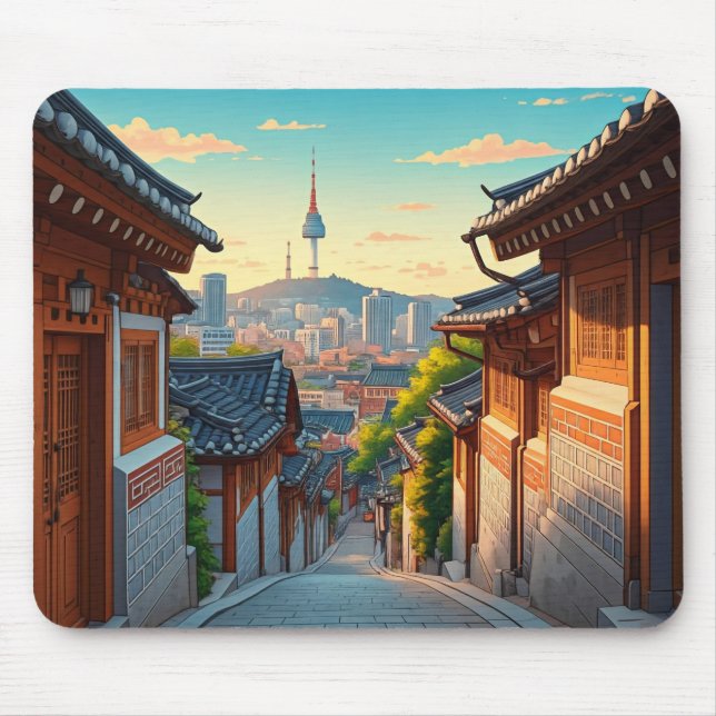 Mousepad Seul Bukchon Coreia do Sul Sunset (Frente)