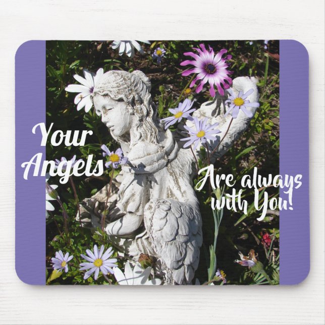 Mousepad Seus anjos estão sempre com você Anjo Floral (Frente)