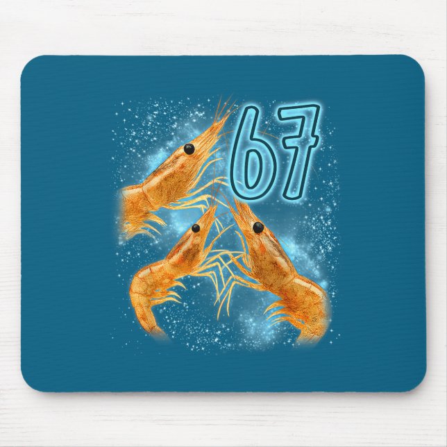 Mousepad Seven Six Sarcastic Lover Shrimp 67 Seafood Fun (Frente)