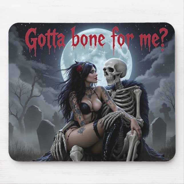 Mousepad Sexy de Halloween - "Tem um Osso para Mim (Frente)