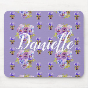 Mousepad Shabby Purple Pansy Pansy - Placa de Mato de Mouse