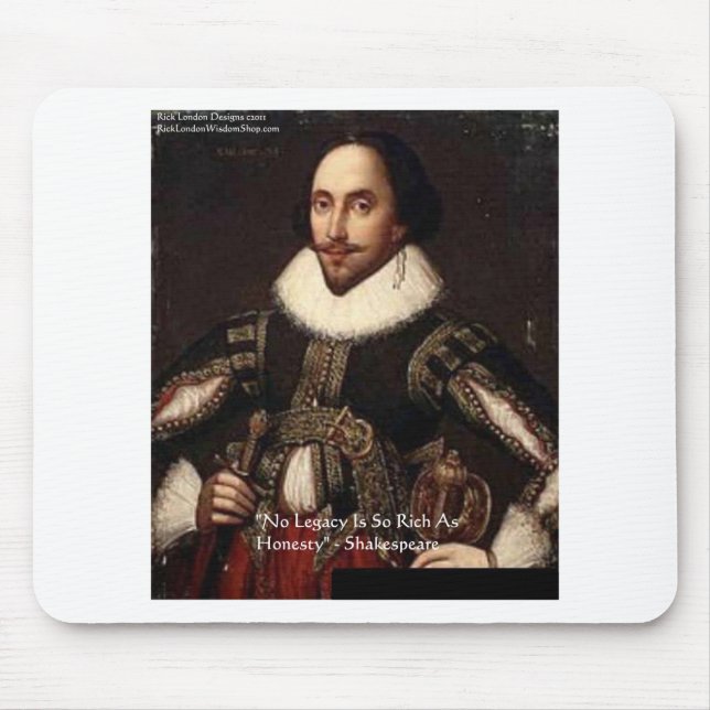 Mousepad Shakespeare "Honestidade do Legado" Citação Oferta (Frente)