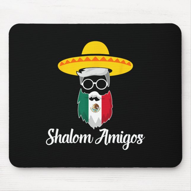 Mousepad Shalom Amigos - Judeu Mexicano Hanukkah Cinco De M (Frente)