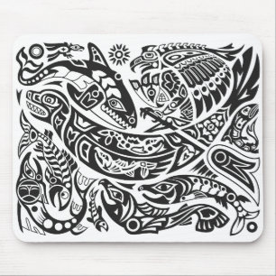 Mousepad Shaman, Baleia e Thunderbird Haida art