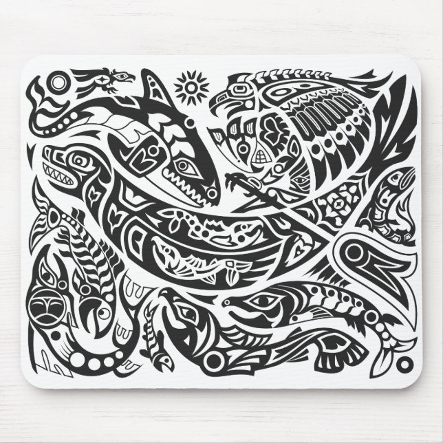 Mousepad Shaman, Baleia e Thunderbird Haida art (Frente)