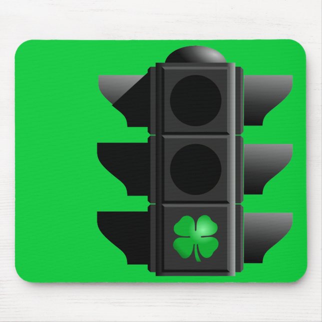 Mousepad shamrock à luz verde. (Frente)