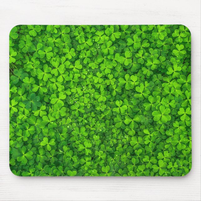 Mousepad Shamrock Clovers Green Irish Símbolo Irlanda (Frente)