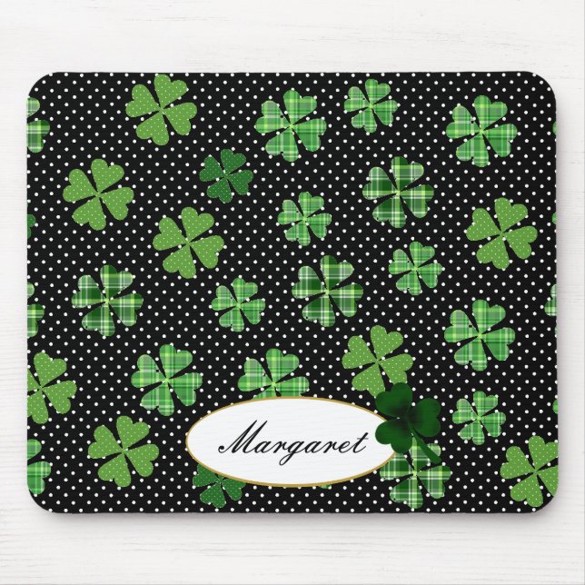 Mousepad Shamrock Personalizado e Quatro Folhas (Frente)