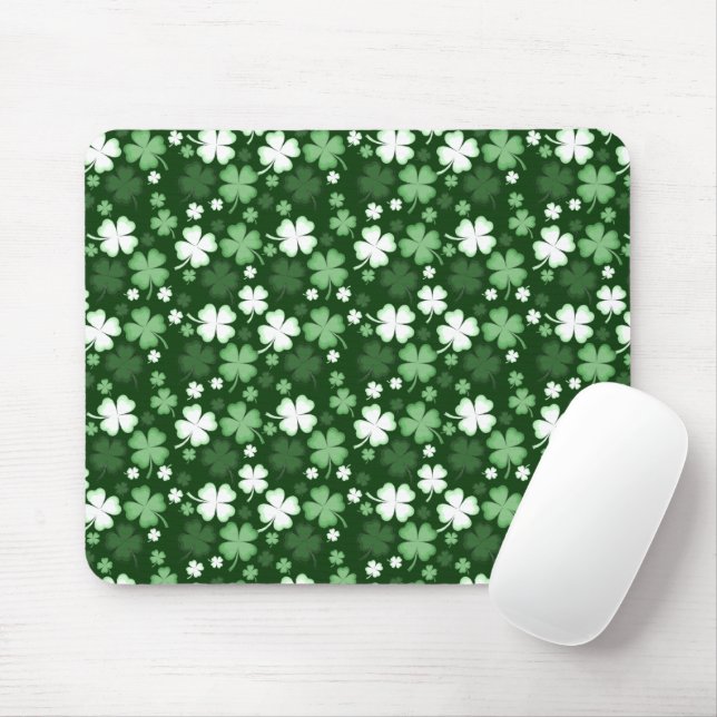 Mousepad Shamrock Verde, Rua. Dia de Patrick (Com mouse)
