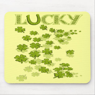 Mousepad Shamrocks Lucky HorseShoe
