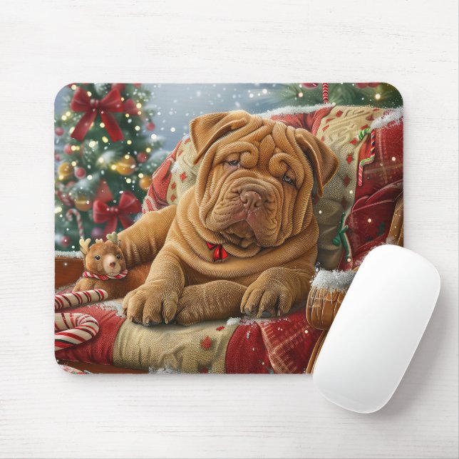 Mousepad Shar Pei Cachorro Festivo (Com mouse)