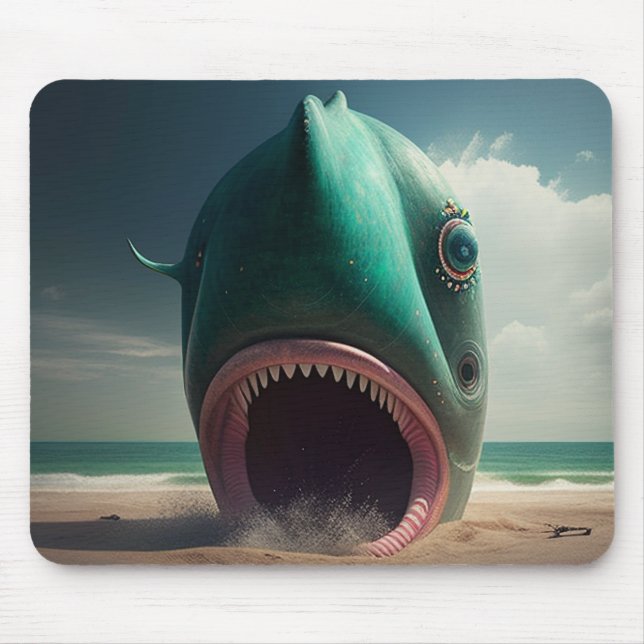 Mousepad Shark sculpture on the beach (Frente)