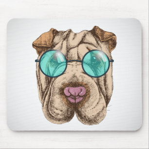 Mousepad Sharpei nos óculos de sol
