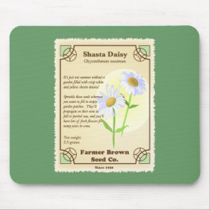 Mousepad Shasta Daisy Seed Packet