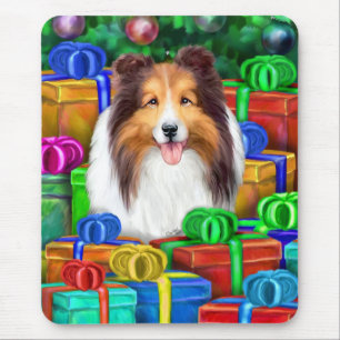 Mousepad Sheltie Christmas Open Gifs Sable