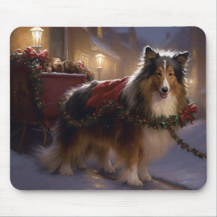 Mousepad Shetland Sheepdog Christmas Fesason Season