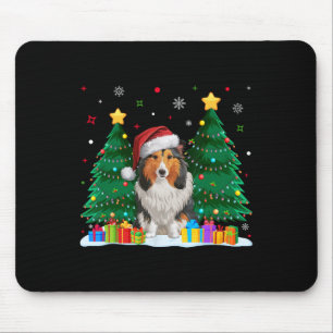 Mousepad Shetland Sheepdog Dog Lover Santa Hat Ugly Christm