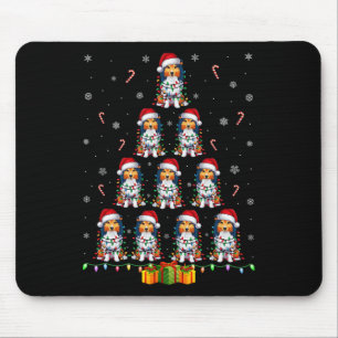 Mousepad Shetland Sheepdog Dog Santa Hat Xmas Lights Cristo
