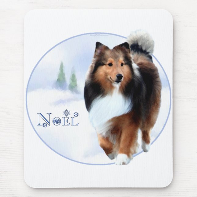 Mousepad Shetland Sheepdog Noel (Frente)