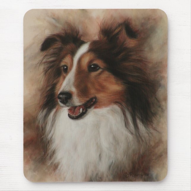 Mousepad Shetland Sheepdog Sheltie sorrindo (Frente)